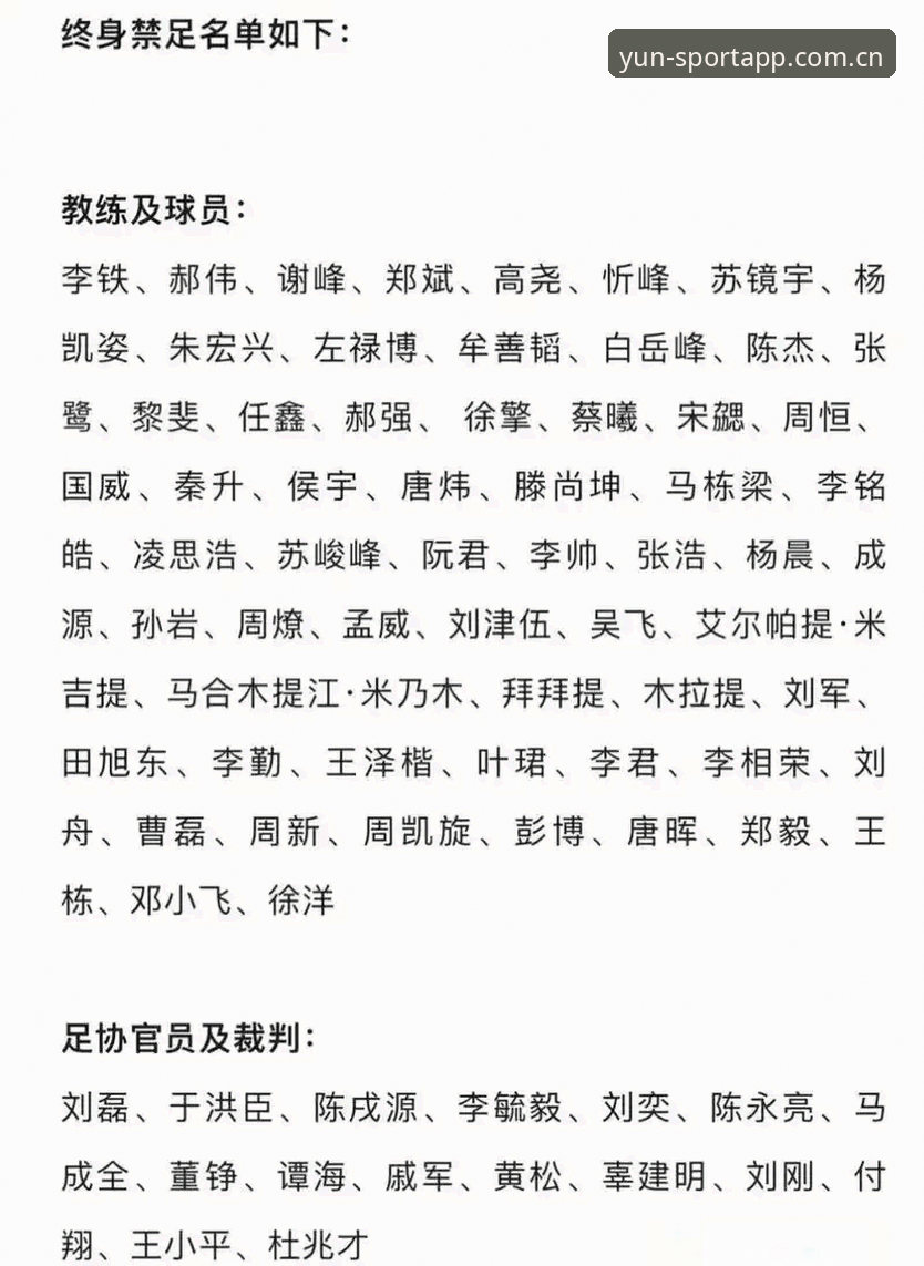 云体育安卓版手机版 中国足球反腐风暴实用指南——从禁足名单看行业生态重构